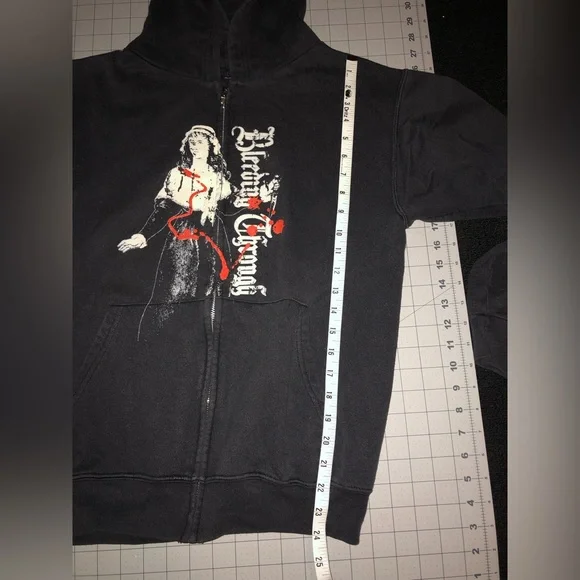 RARE. Bleeding Through (band). Size youth large . Black. Zipup jacket.